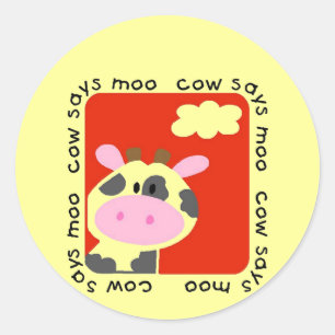 Cow Says Moo Tshirts and Gifts Classic Round Sticker