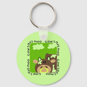 Cow Says Moo Tshirts and Gifts Keychain