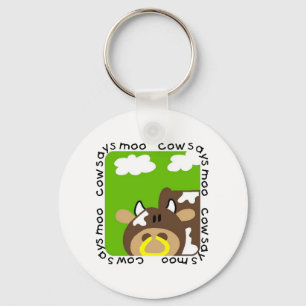 Cow Says Moo Tshirts and Gifts Keychain