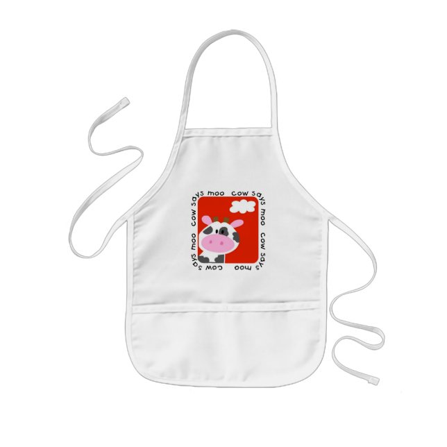 Cow Says Moo Tshirts and Gifts Kids Apron (Front)
