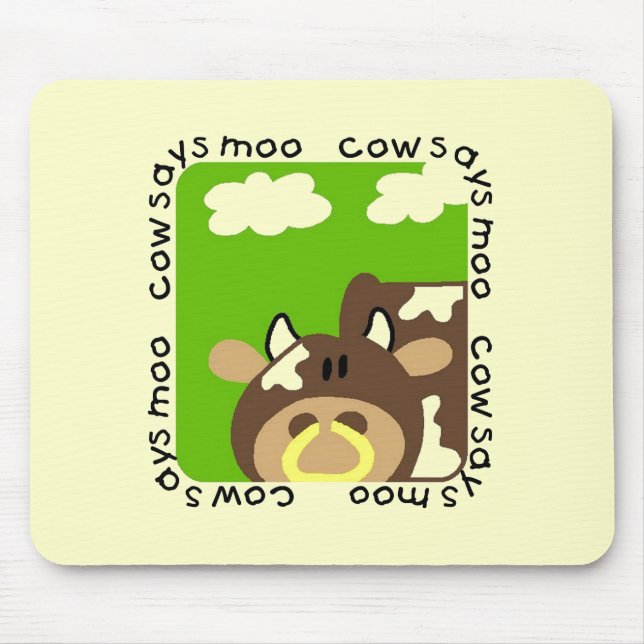 Cow Says Moo Tshirts and Gifts Mouse Pad (Front)