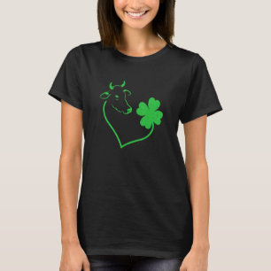 Cow Shamrock Heart C Leaf St Patrick's Day T-Shirt