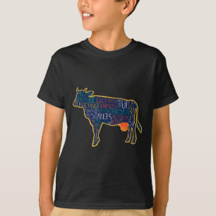 Cow Silhouette Tygraphy Phrases Heifer Fun Chris  T-Shirt