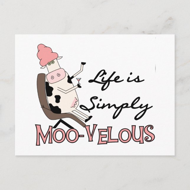 Cow Simply Moo-velous Tshirts and Gifts Postcard (Front)