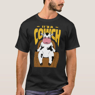 Cow Sitting On A Couch Next Quote That Reads It's  T-Shirt