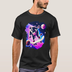 Cow Skateboarding in Outer Space Retro Vintage Ska T-Shirt