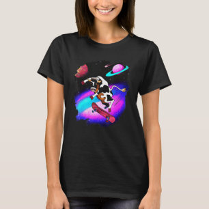 Cow Skateboarding in Outer Space Retro Vintage Ska T-Shirt