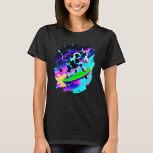 Cow Skateboarding in Outer Space Retro Vintage Ska T-Shirt