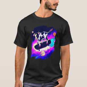 Cow Skateboarding in Outer Space Retro Vintage Ska T-Shirt