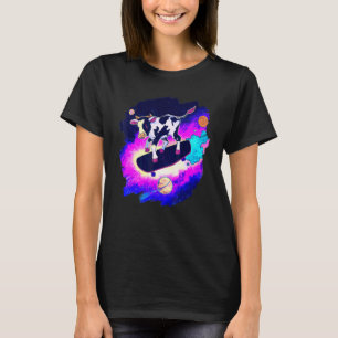 Cow Skateboarding in Outer Space Retro Vintage Ska T-Shirt