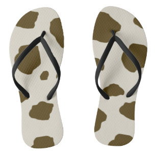 COW SKIN brown Flip Flops