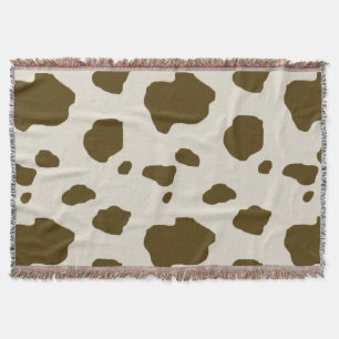 COW SKIN brown Throw Blanket