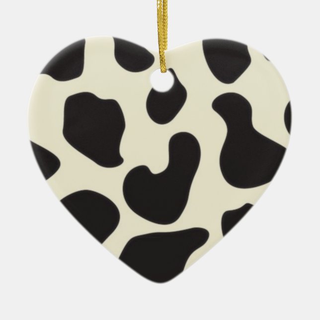 Cow Skin Cow Pattern Ceramic Ornament (Front)