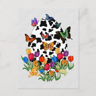 Cow Skin Easter Egg Holiday Postcard