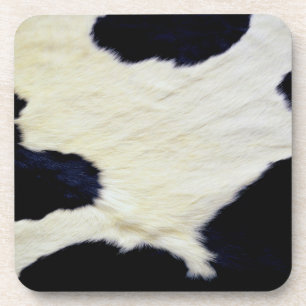 Cow Skin Fur Texture Black and White Customize Coaster