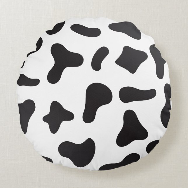 Cow Skin Texture Round Pillow (Front)