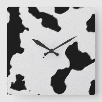 Cow Skin Texture Square Wall Clock