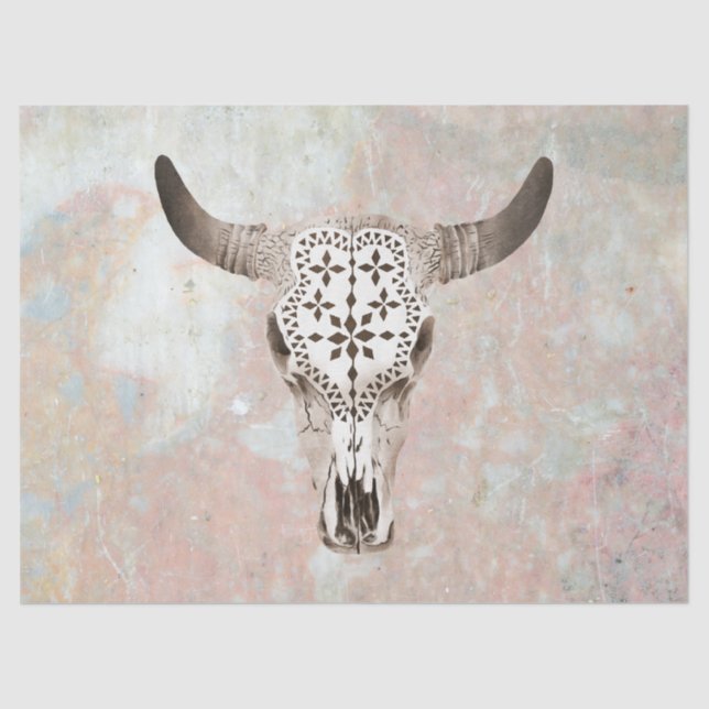 Cow Skull Decoupage Tissue Paper (Front)