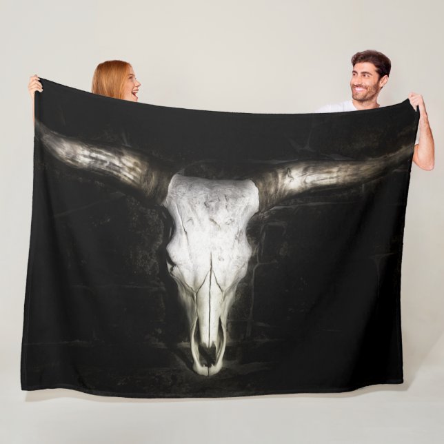 Cow Skull Fleece Blanket (In Situ)