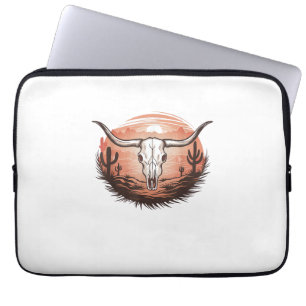 Cow Skull western cowgirl cowboy rodeo Laptop Sleeve