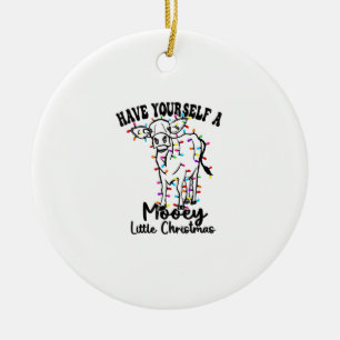 Cow & Snow Have Yourself A Mooey Little Christmas Ceramic Ornament