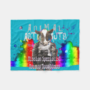 Cow Space Mission Specialist Animal Astronaut Fleece Blanket