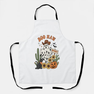 Cow Spot Ghost Western-Funny Halloween Apron