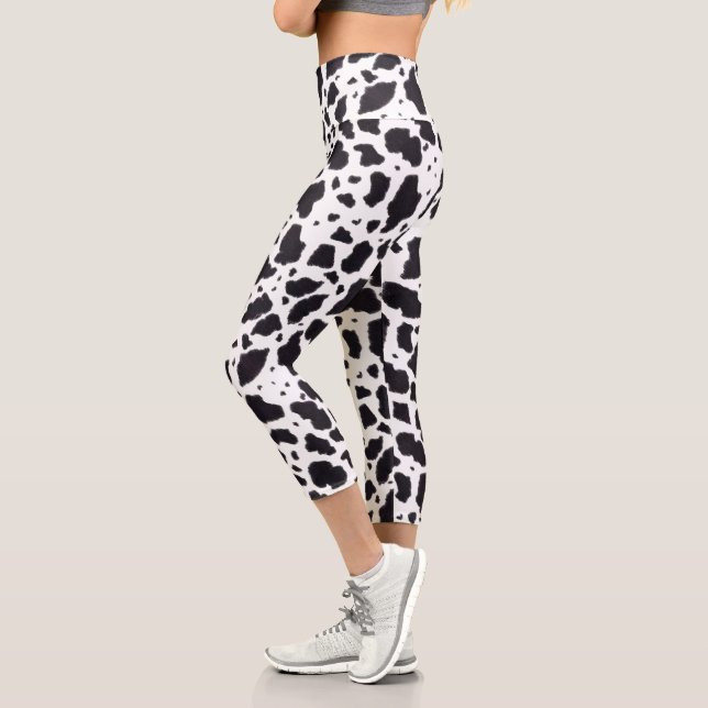 Cow Spots Capri Leggings (Left)