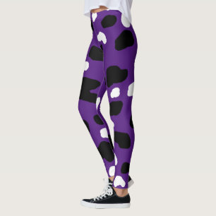 Cow Spots On Purple, Leggings