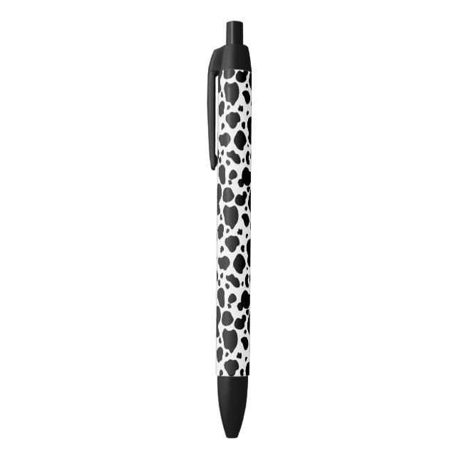 Cow Spots Pattern Black and White Animal Print Black Ink Pen (Top (Vertical))