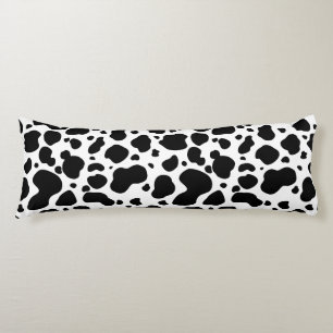 Cow Spots Pattern Black and White Animal Print Body Pillow