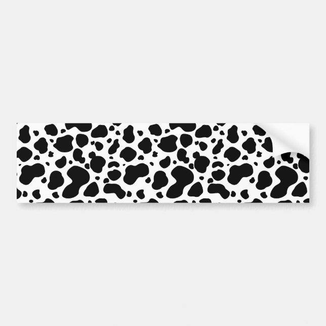 Cow Spots Pattern Black and White Animal Print Bumper Sticker (Front)