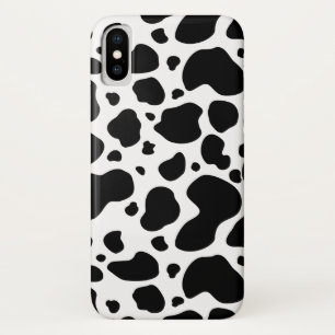 Cow Spots Pattern Black and White Animal Print iPhone X Case