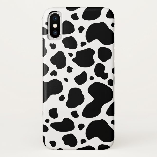 Cow Spots Pattern Black and White Animal Print Case-Mate iPhone Case (Back)