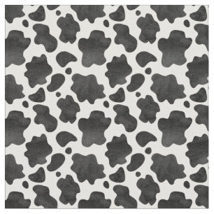 Cow Spots Pattern Black and White Animal Print  Fabric