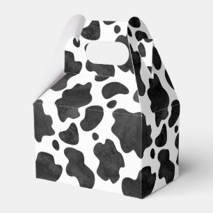 Cow Spots Pattern Black and White Animal Print Favor Box