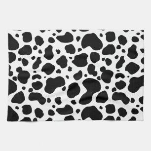 Cow Spots Pattern Black and White Animal Print Kitchen Towel