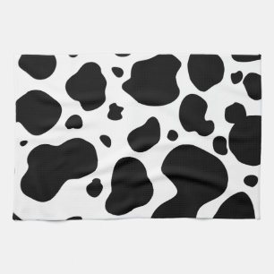 Cow Spots Pattern Black and White Animal Print Kitchen Towel