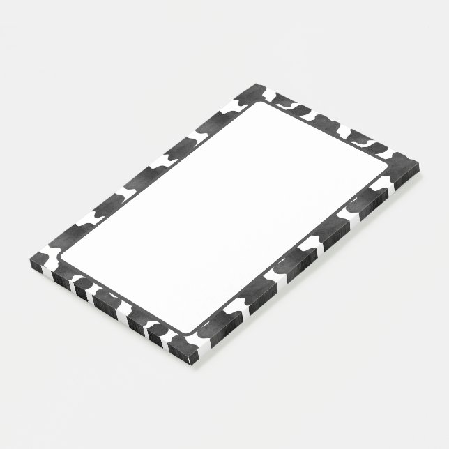 Cow Spots Pattern Black and White Animal Print Post-it Notes (Angled)