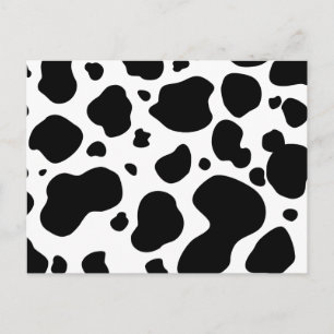 Cow Spots Pattern Black and White Animal Print Postcard