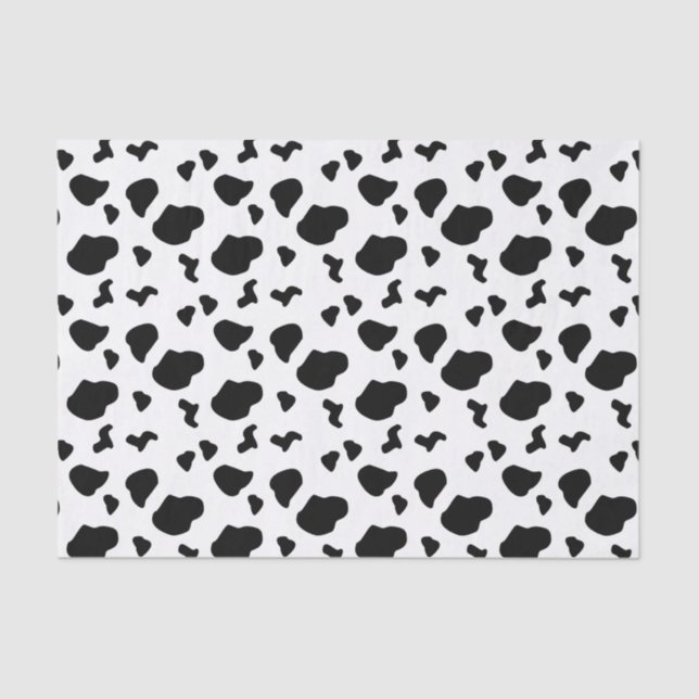 Cow Spots Pattern Black and White Animal Print Tis Tissue Paper (Front)