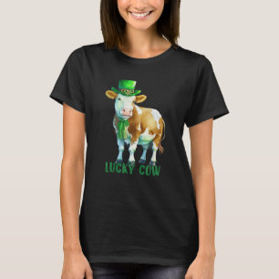 Cow St Patrick Leprechaun Shamrock Irish Dairy Luc T-Shirt