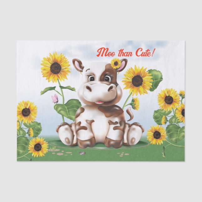 Cow Sunflower Tissue Paper (Front)