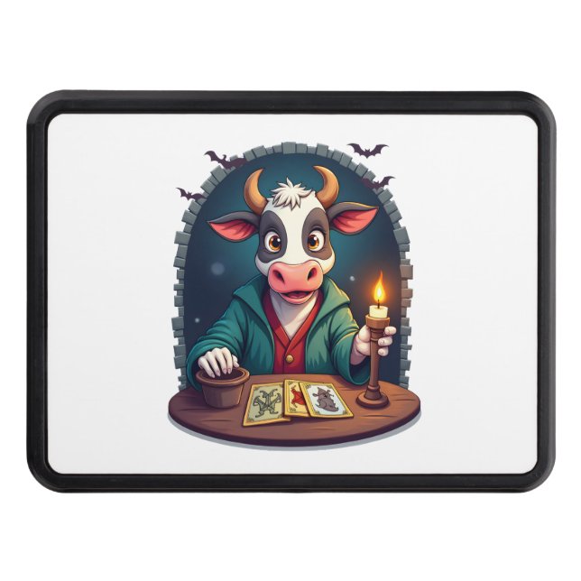 Cow Tarot of Terror Trailer Hitch Cover (Front)