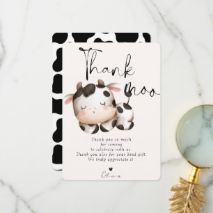 Cow theme birthday  thank you card