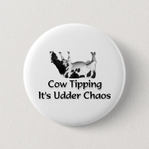 Cow Tipping 2 Inch Round Button