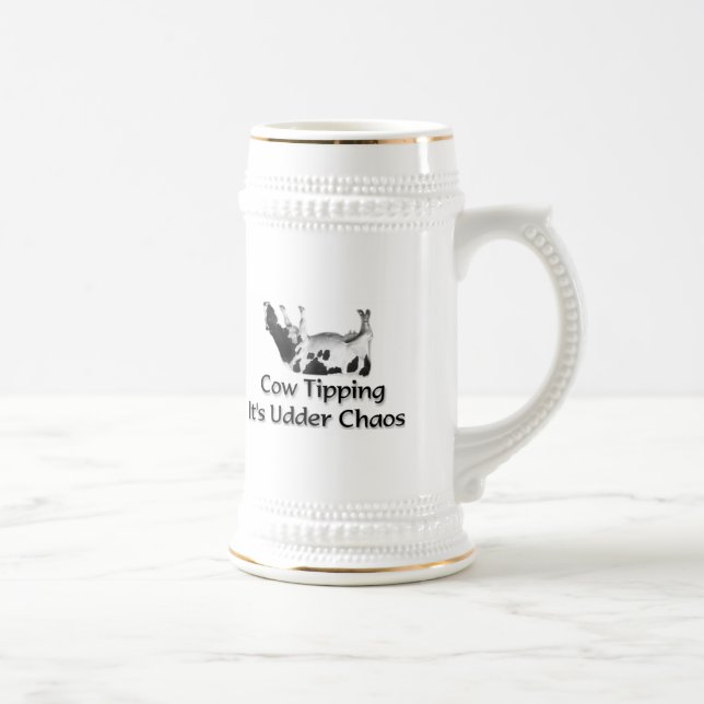 Cow Tipping Beer Stein (Right)