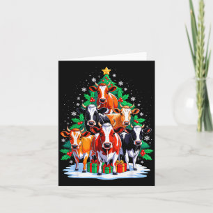Cow Tree Christmas Cow Lover Xmas Squad Men Women  Card
