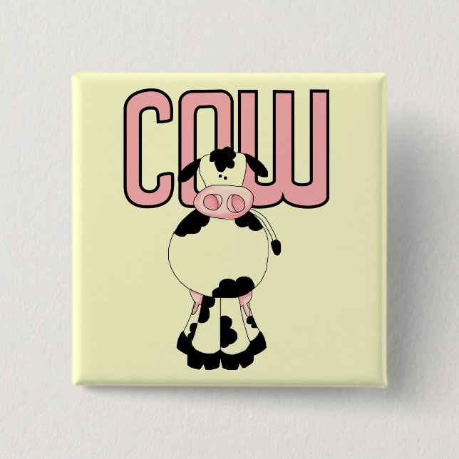 Cow Tshirts and Gifts 2 Inch Square Button (Front)