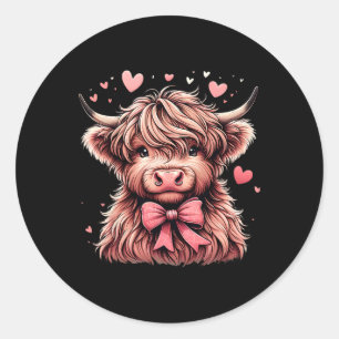 Cow Valentine Hearts  Classic Round Sticker